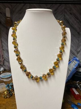 Golden Dreams Glass 20 inch necklace Aprilsplace